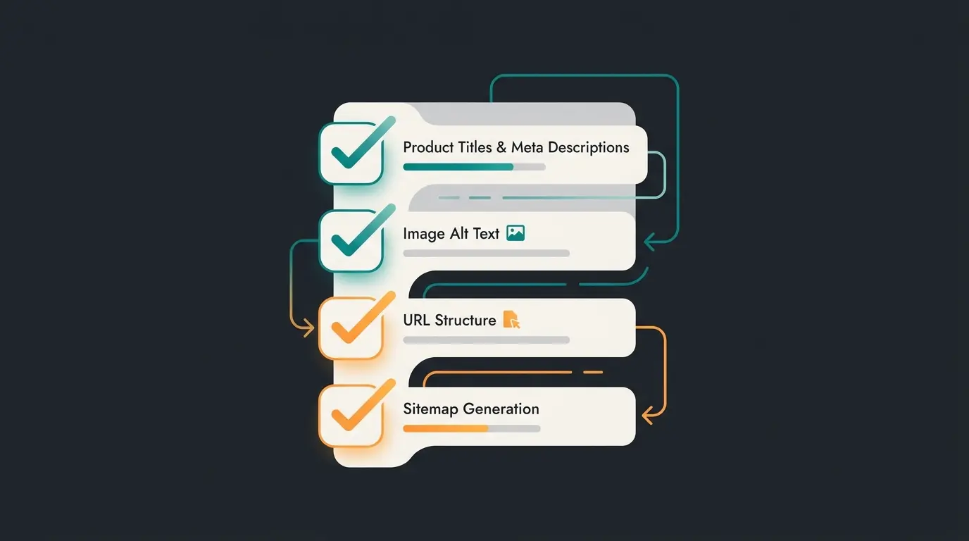 Shopware SEO-Einstellungen Checkliste als visuelle Übersicht