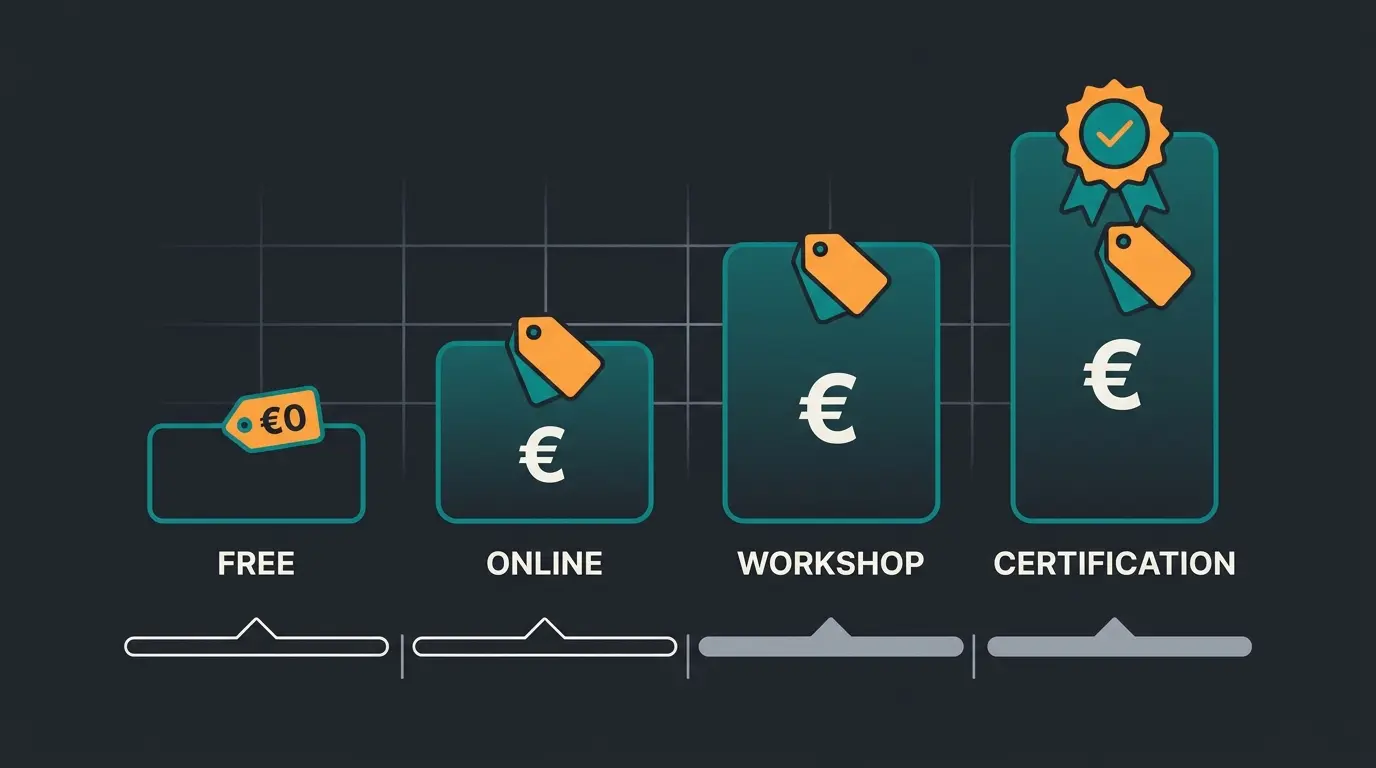 Shopware 6 training cost comparison from free resources to EUR 999 Academy Pass