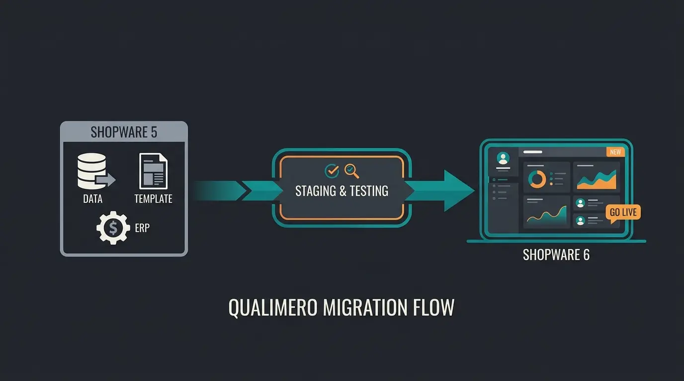 Shopware 5 to Shopware 6 migration process for a Cologne online shop