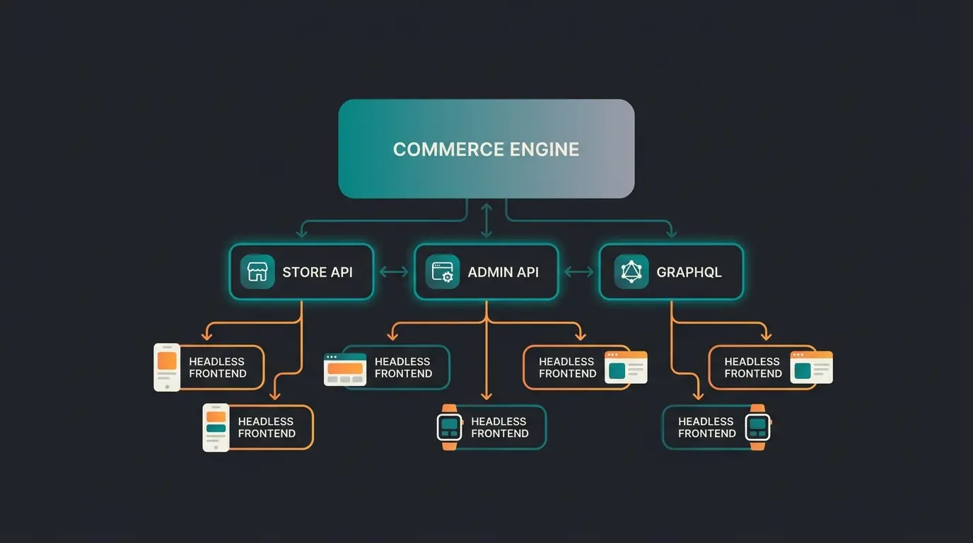 Shopware 6 API-First-Architektur mit Store API, Admin API und GraphQL für Headless Commerce
