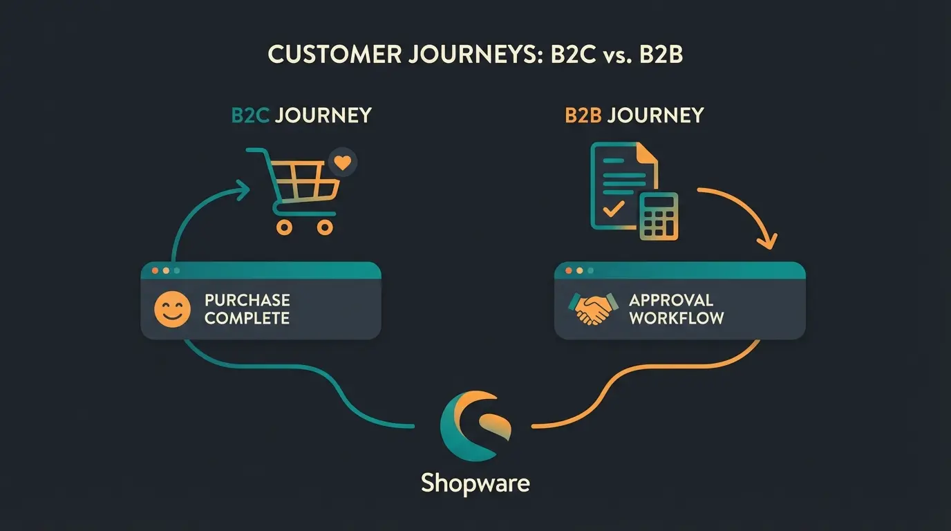Vergleich der B2B und B2C Customer Journeys in Shopware