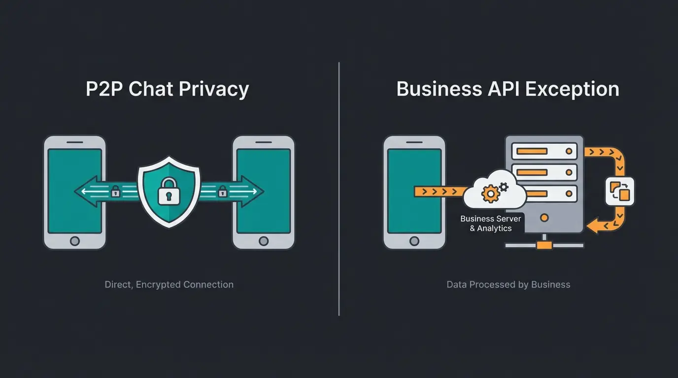Unterschied zwischen P2P-Chat und Business-API-Chat bei WhatsApp Datenschutz