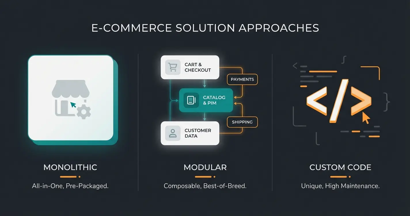 Comparison of Shopware B2B Suite, B2B Components, and custom B2B development approaches
