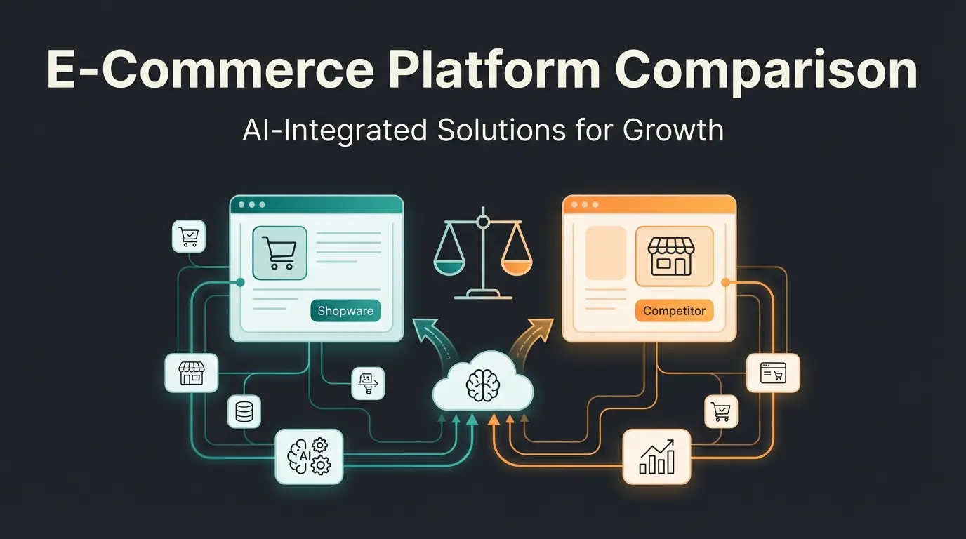 Shopware comparison 2025 showing different editions and AI commerce capabilities