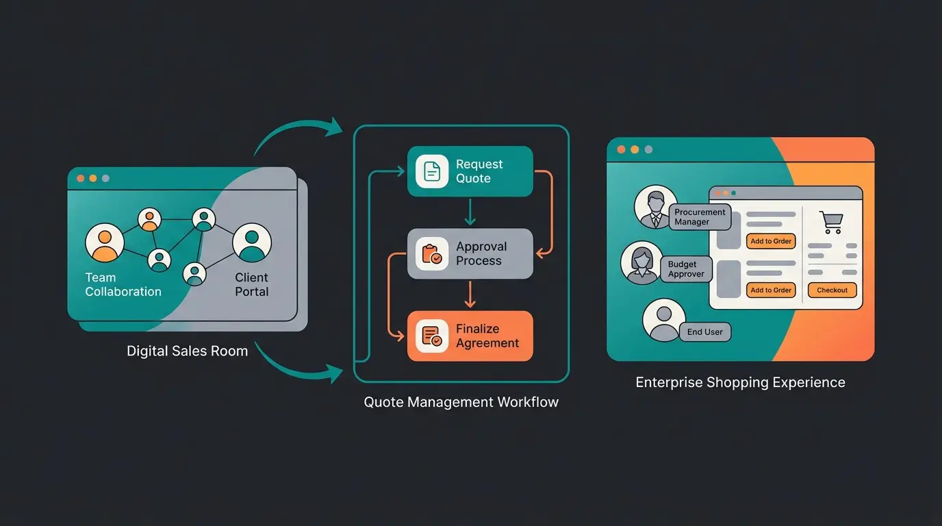 Shopware 6 B2B features with digital sales rooms and quote management