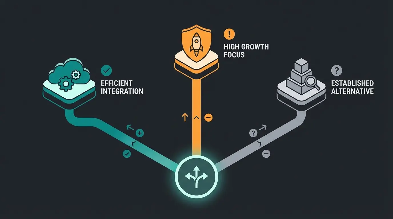 Drei Migrationspfade von der Shopware B2B Suite zu den Alternativen B2B Components, B2Bsellers Suite und Eigenloesung