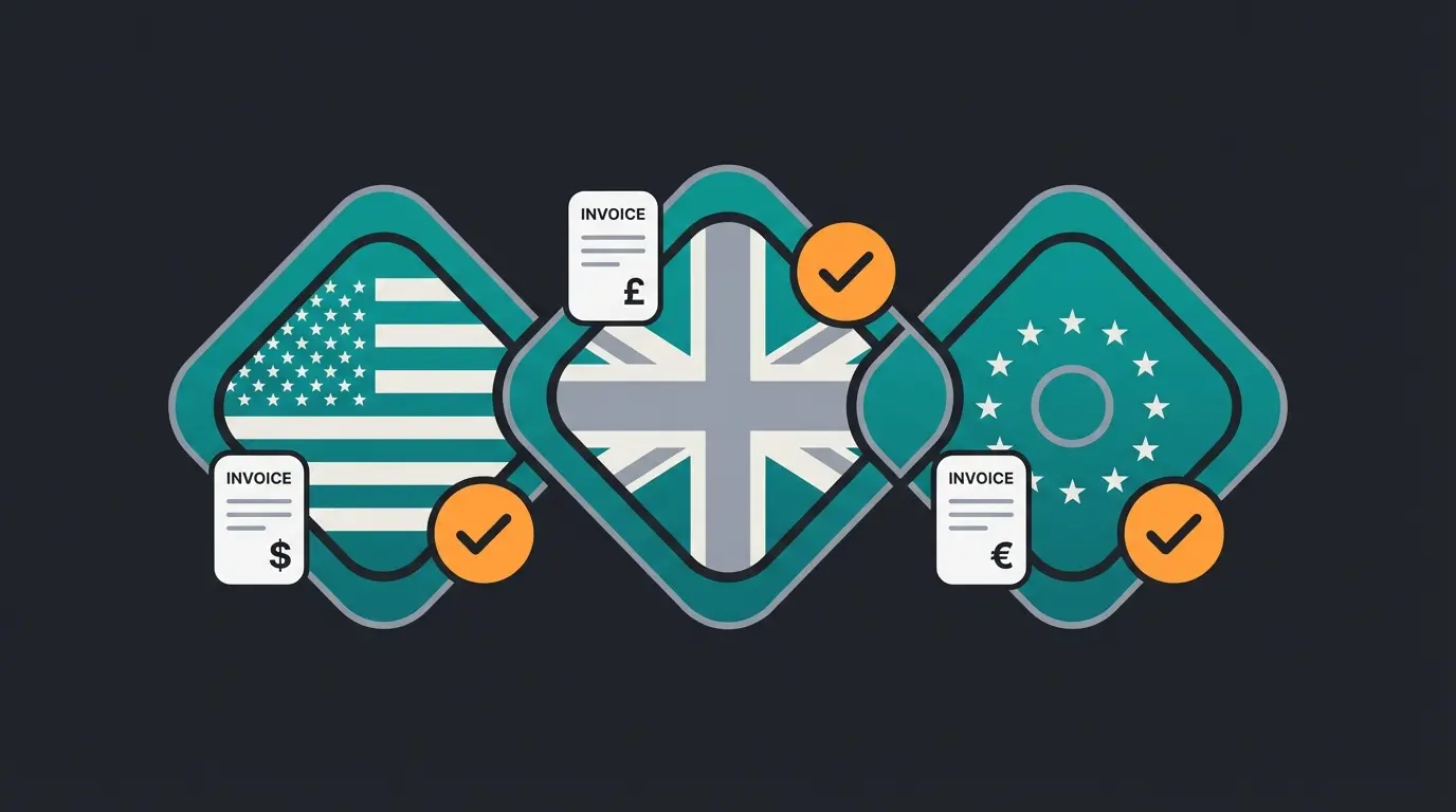 Invoice compliance requirements across US, UK, and EU markets for Shopify merchants