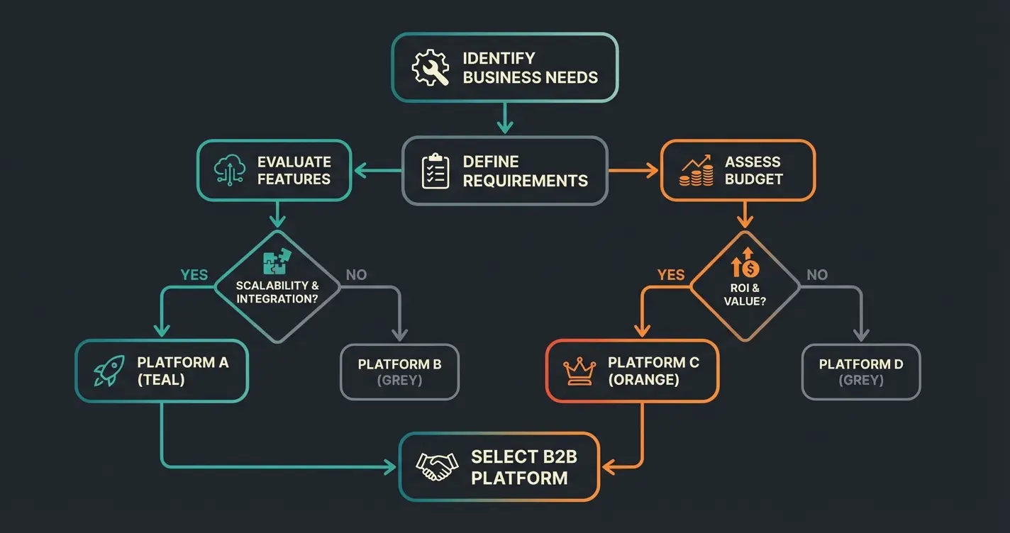 Entscheidungsbaum zur Auswahl der richtigen B2B Plattform