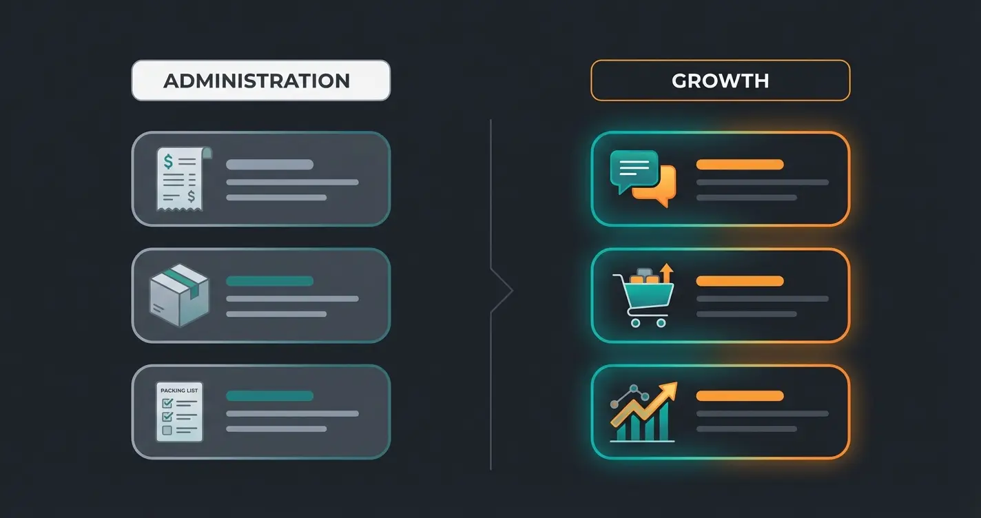 Vergleich zwischen Admin-Features und Growth-Features im E-Commerce