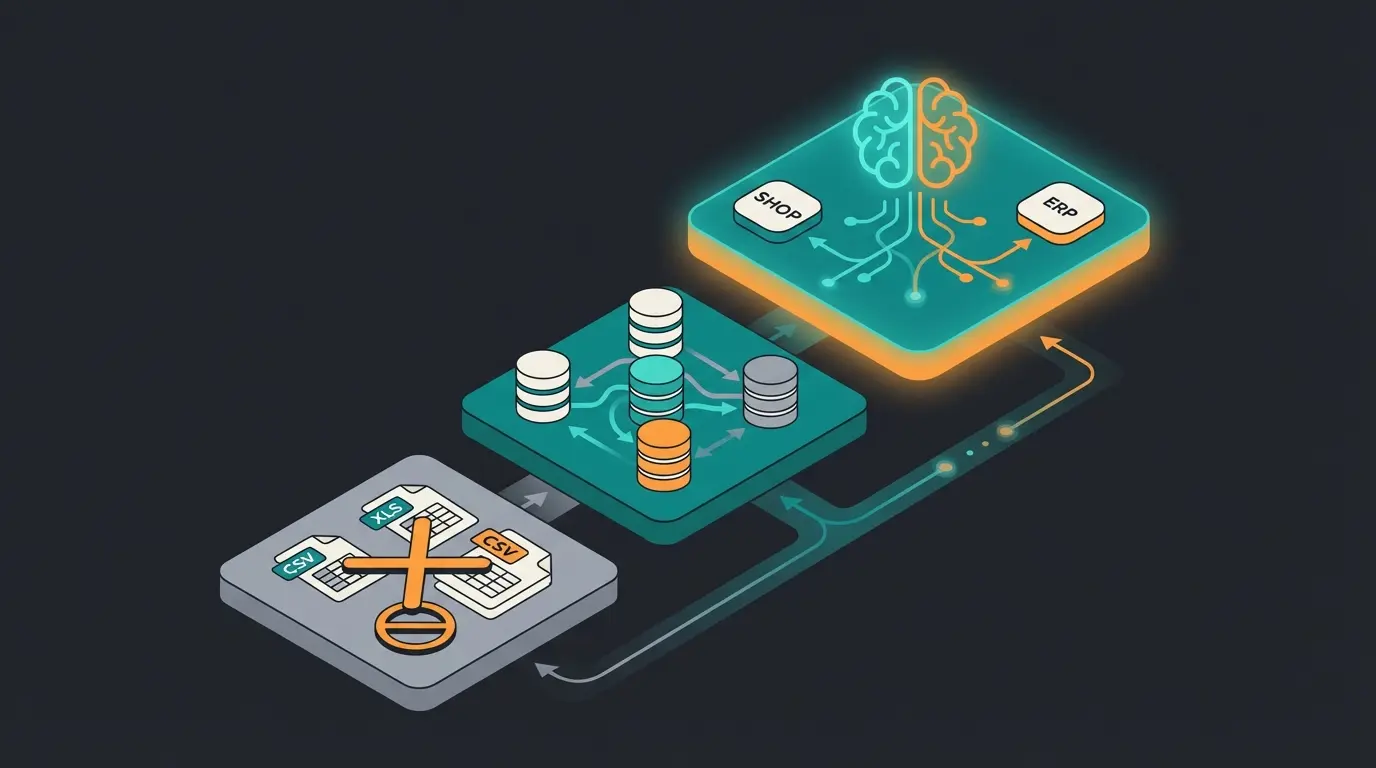 Visualisierung der drei Integrationsebenen zwischen Shopware und Microsoft Dynamics