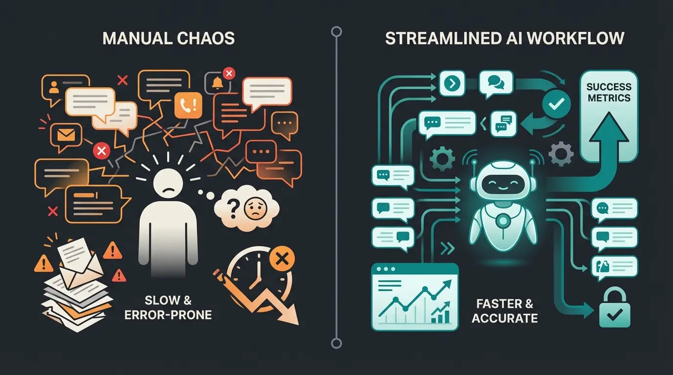 AI-powered WhatsApp broadcast workflow comparison manual versus automated