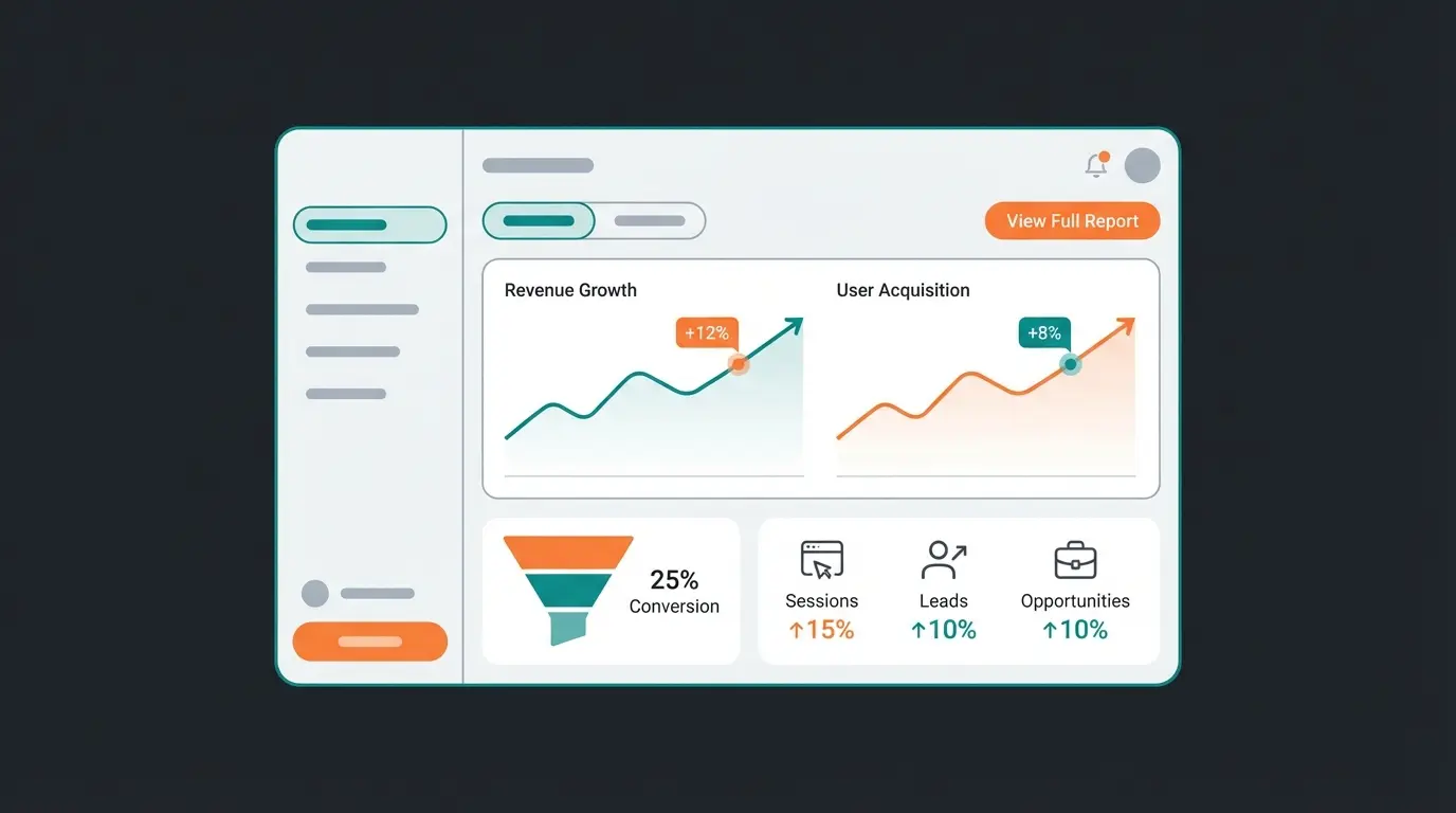 Dashboard showing conversion rate improvements after AI consultation implementation