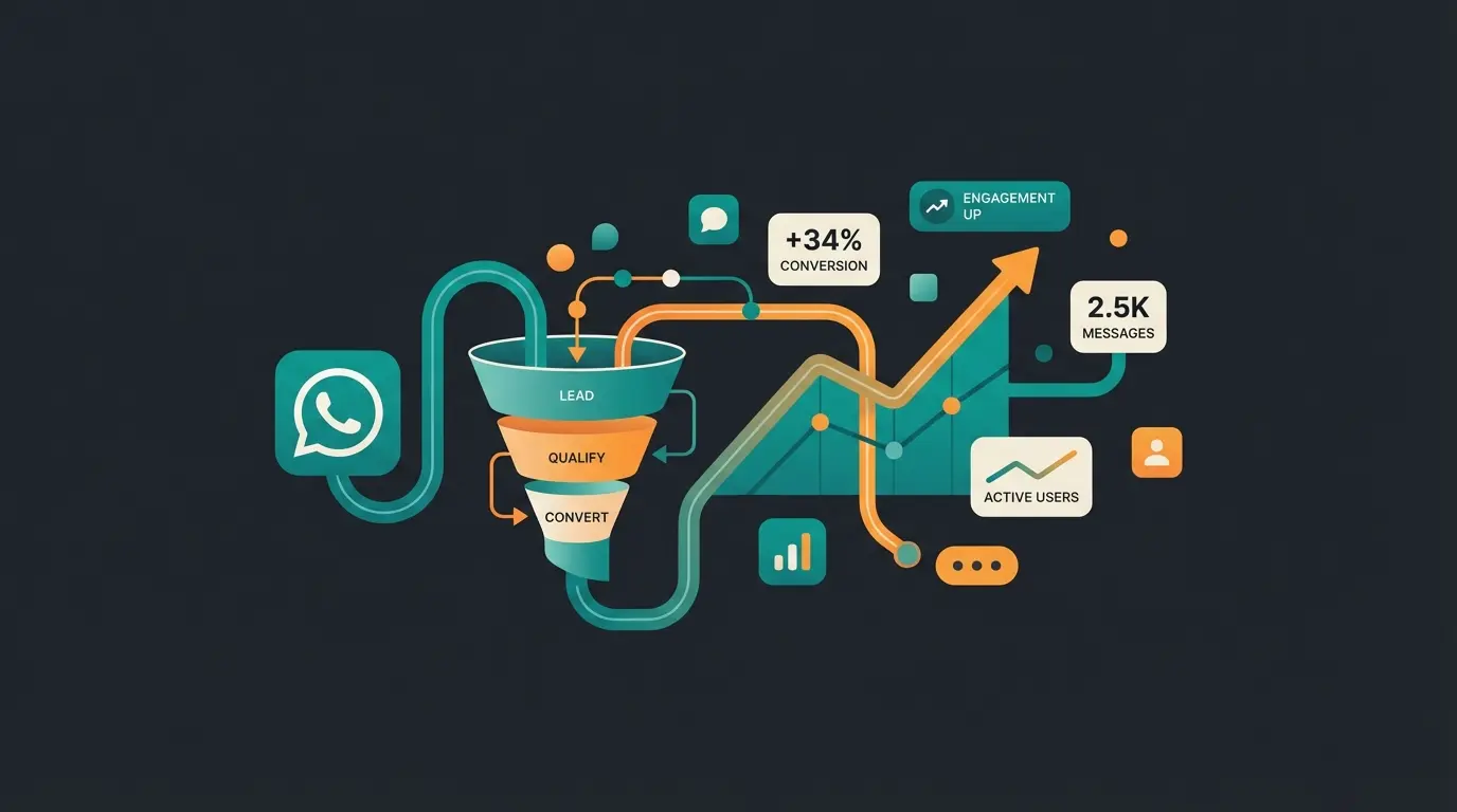 Google Analytics 4 dashboard showing WhatsApp click tracking events and conversion data