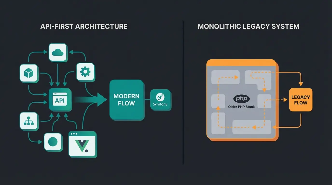 Vergleich der Technologie-Architektur von Shopware 6 und OXID eShop