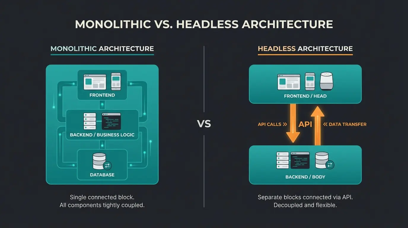 Vergleich monolithische vs Headless Architektur Shopware JTL