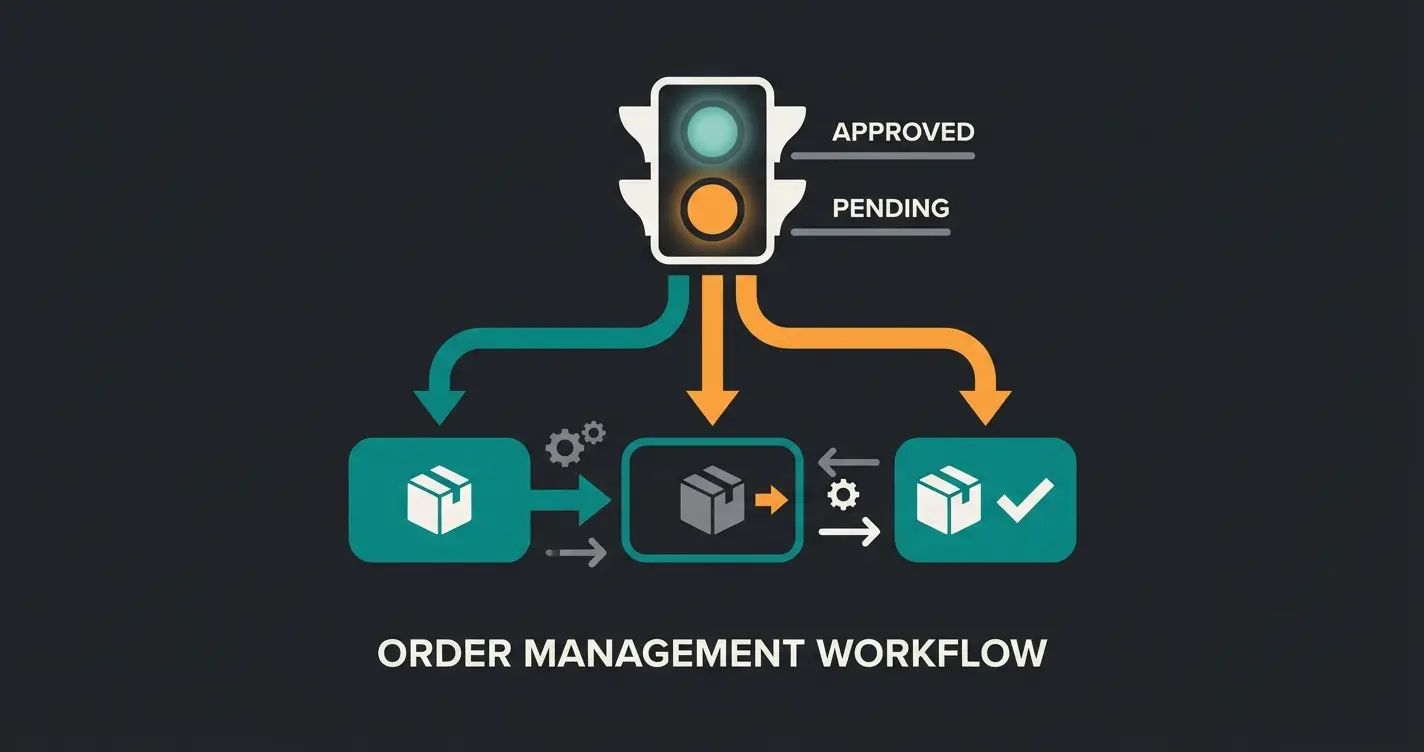 Xentral Auftragsampel-System mit Grün-Rot-Visualisierung für Logistik-Automatisierung