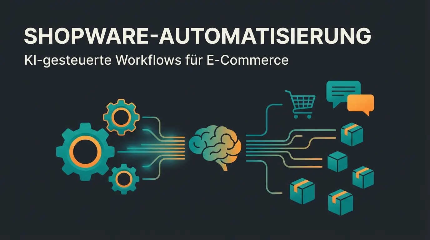 Shopware Automatisierung mit Flow Builder und KI-gestützter Produktberatung visualisiert