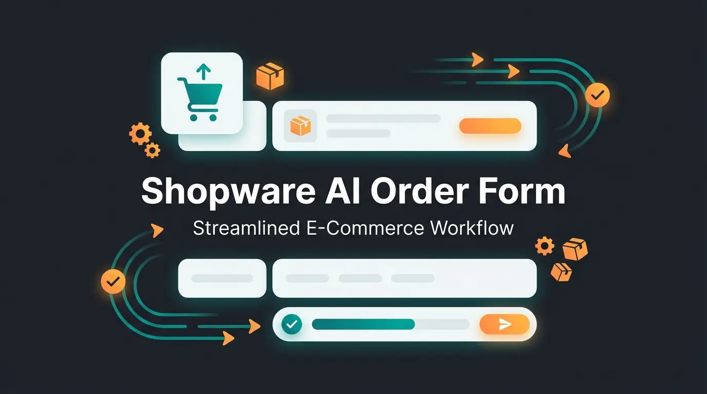 Shopware quick order interface with B2B efficiency features and AI-powered product search visualization