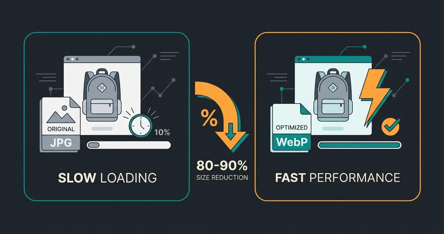 Vergleich Bildoptimierung vorher nachher für WooCommerce Shops