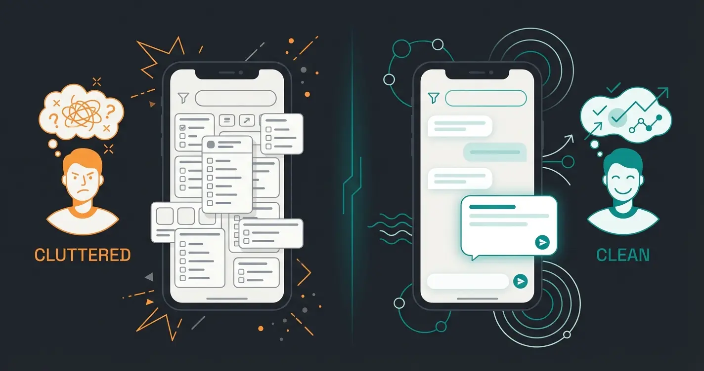 Mobile user experience comparison between traditional filters and AI chat interface