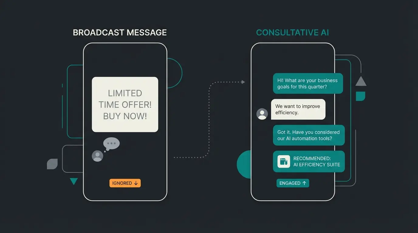 Consultative Newsletter Strategie mit KI-Produktberatung im WhatsApp Chat