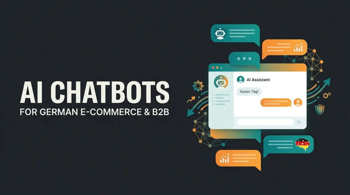 Modern AI chatbot interface for German businesses with conversational commerce features