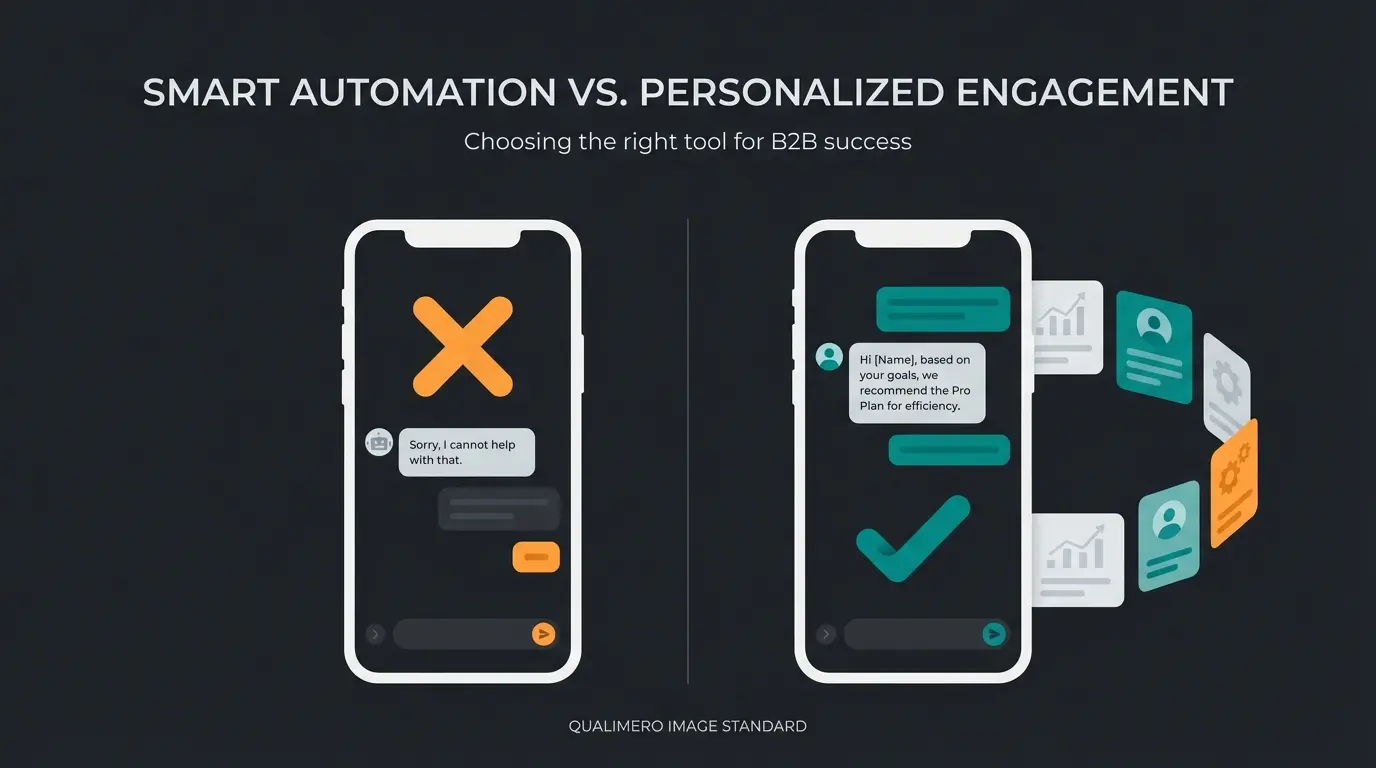 Side-by-side comparison of bad FAQ bot versus good consultation AI bot responses