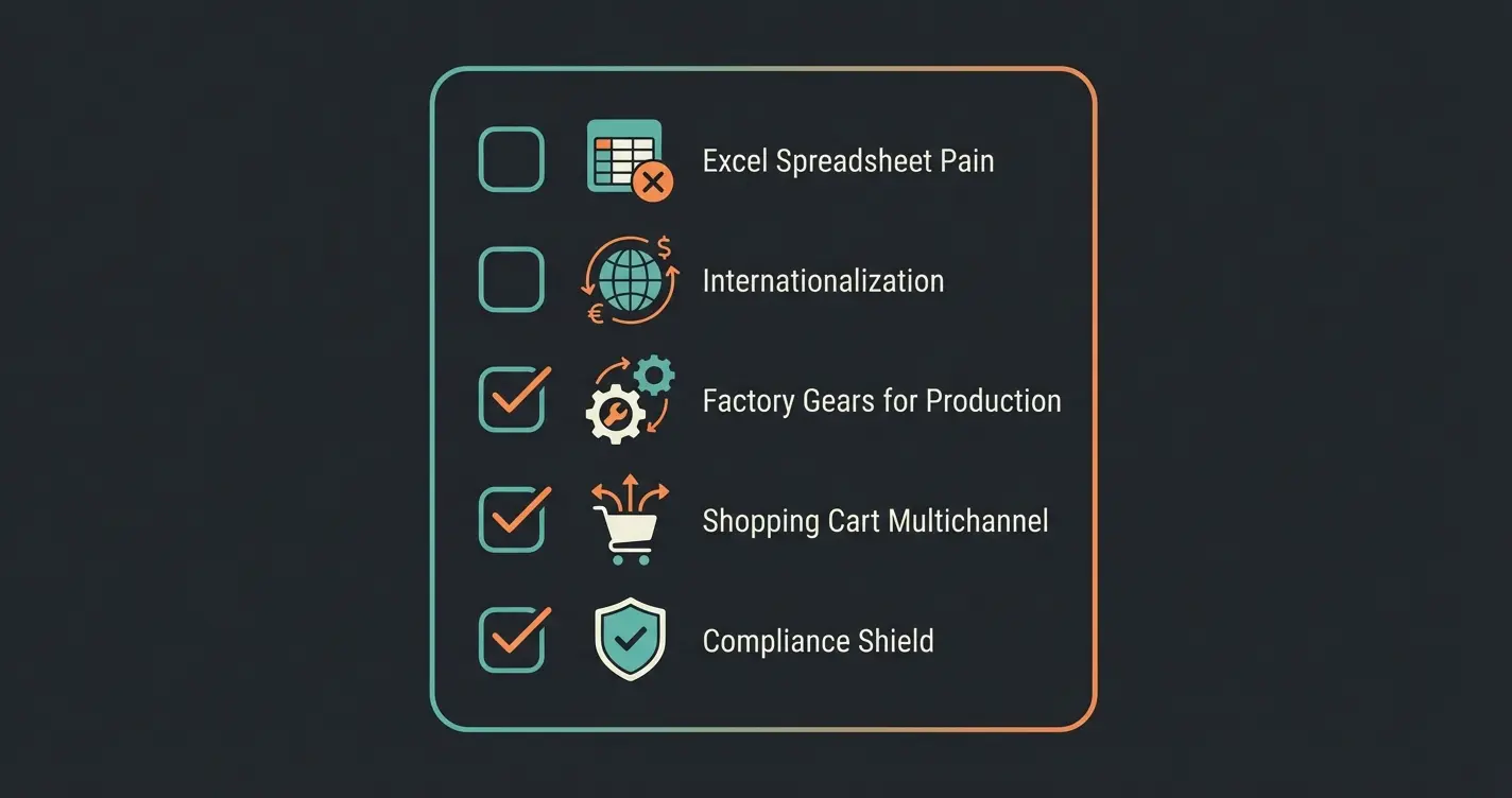 Checkliste mit den fünf Trigger-Punkten für den ERP-Wechsel