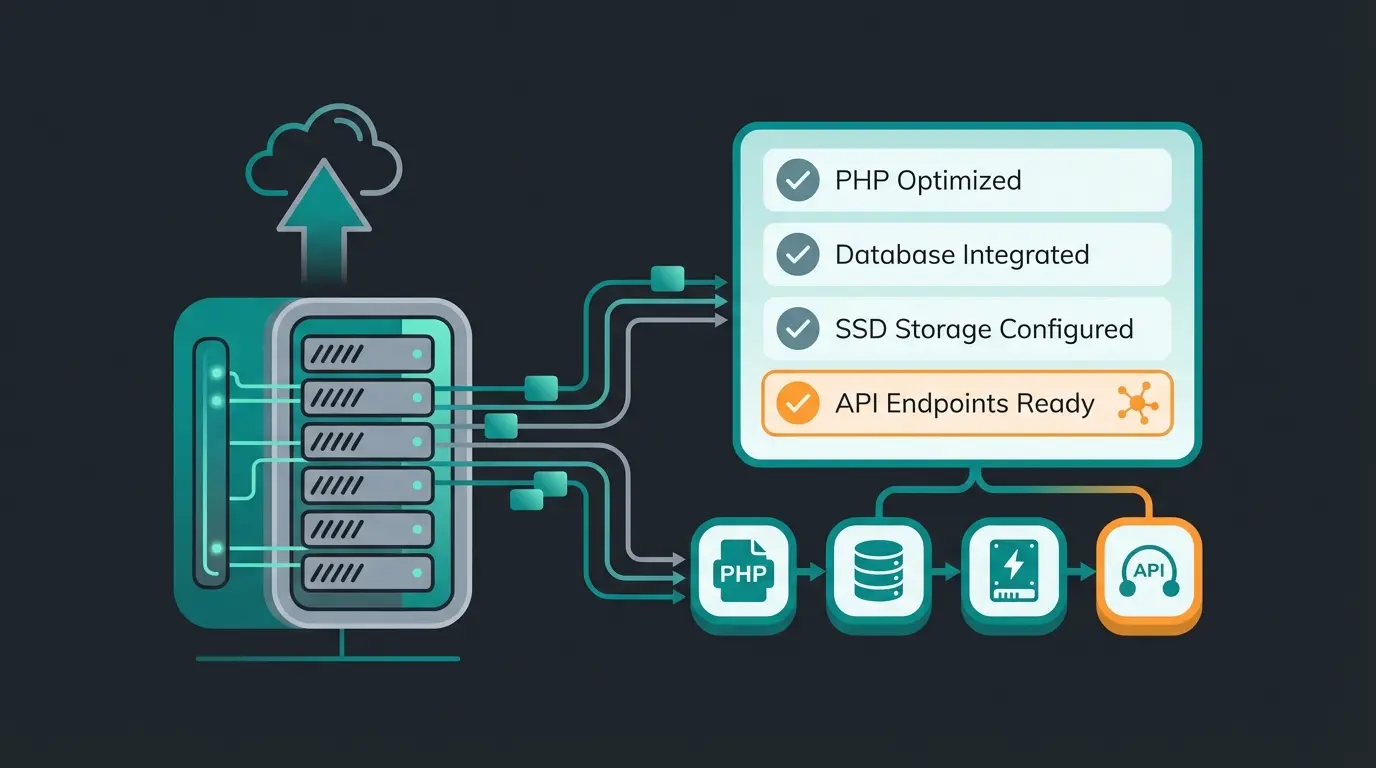 AI-ready hosting checklist with technical requirements visualization