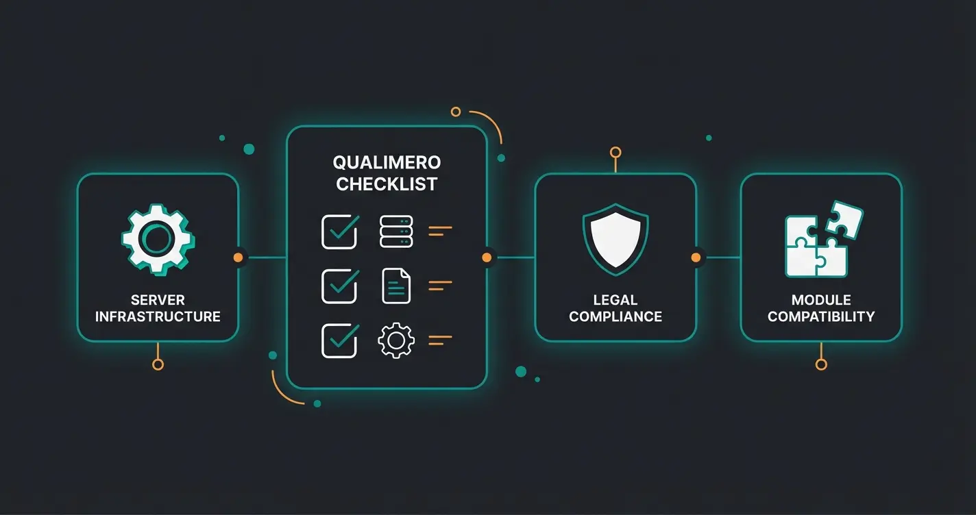 Pre-Upgrade Checklist Infografik für Magento 2 mit Server, Legal und Module Checks
