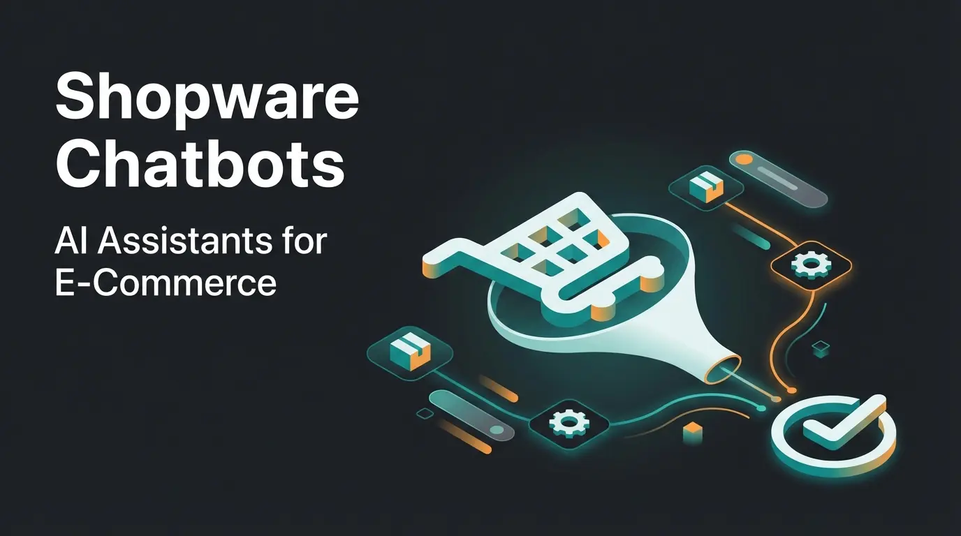Shopware checkout optimization infographic showing conversion funnel with AI consultation integration