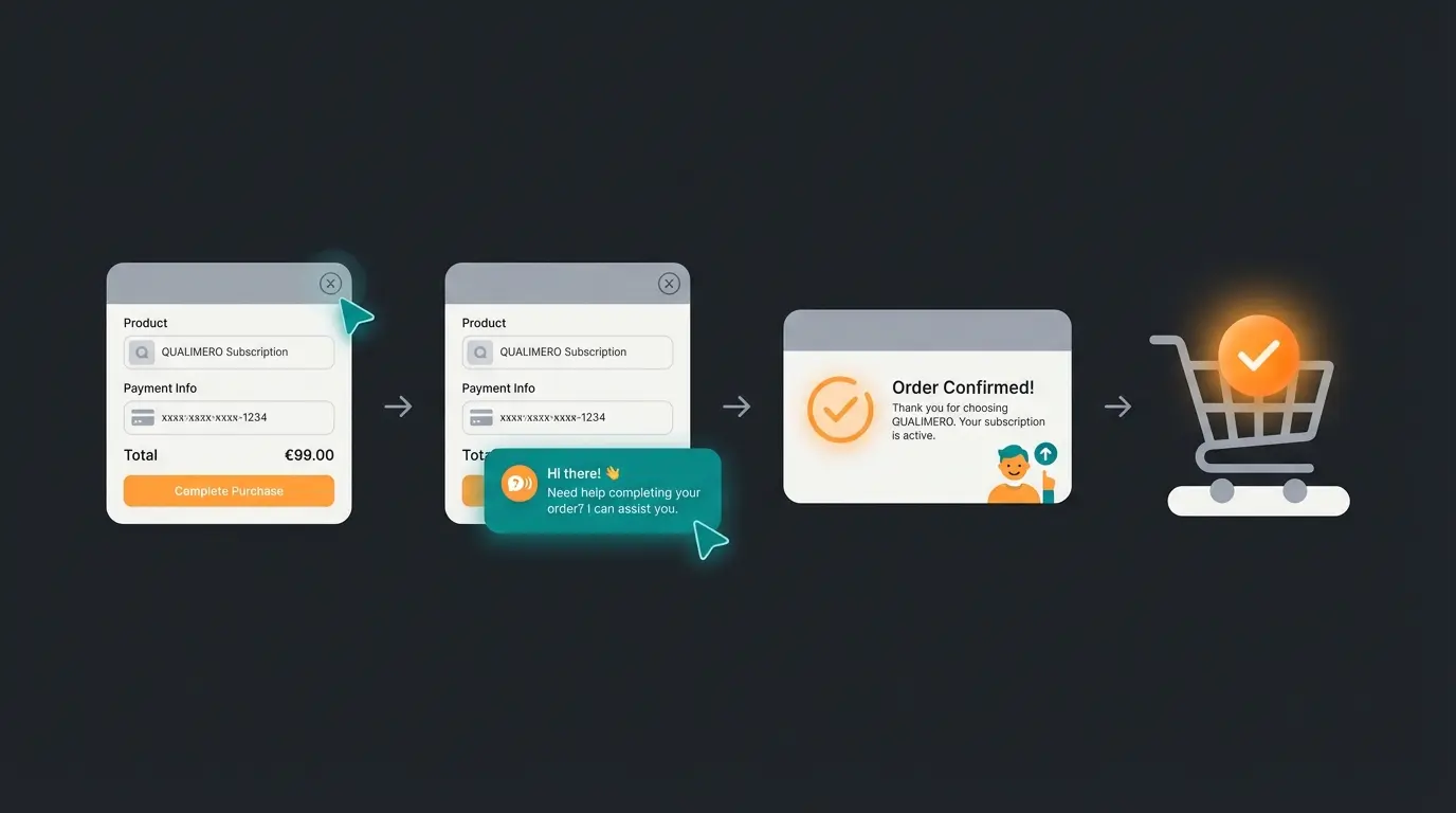 AI chat intervention saving a potential checkout abandonment with real-time assistance