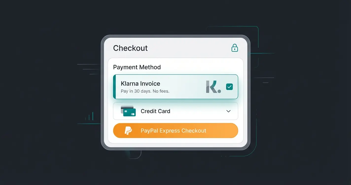 Optimized German Shopify checkout showing Klarna expanded and PayPal Express button