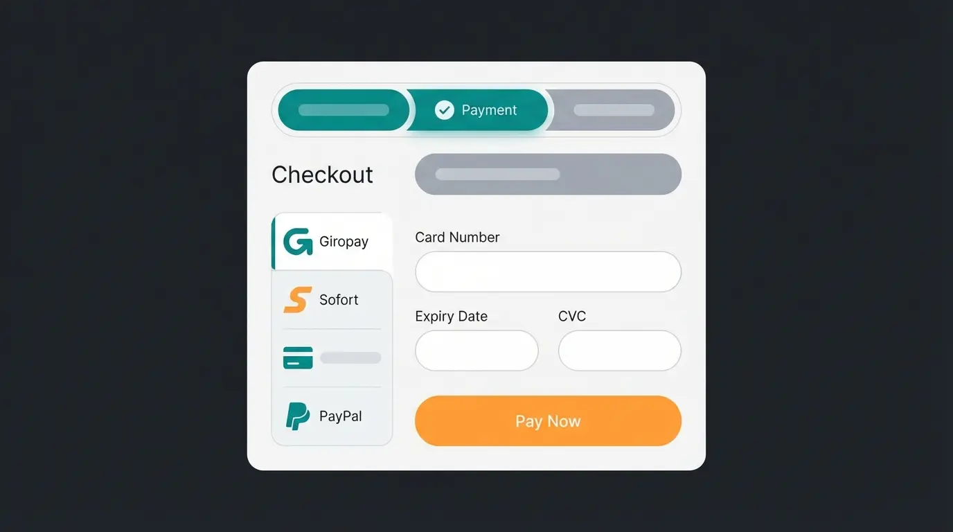 German payment method selection in Shopware checkout showing Klarna, SEPA, and credit card options