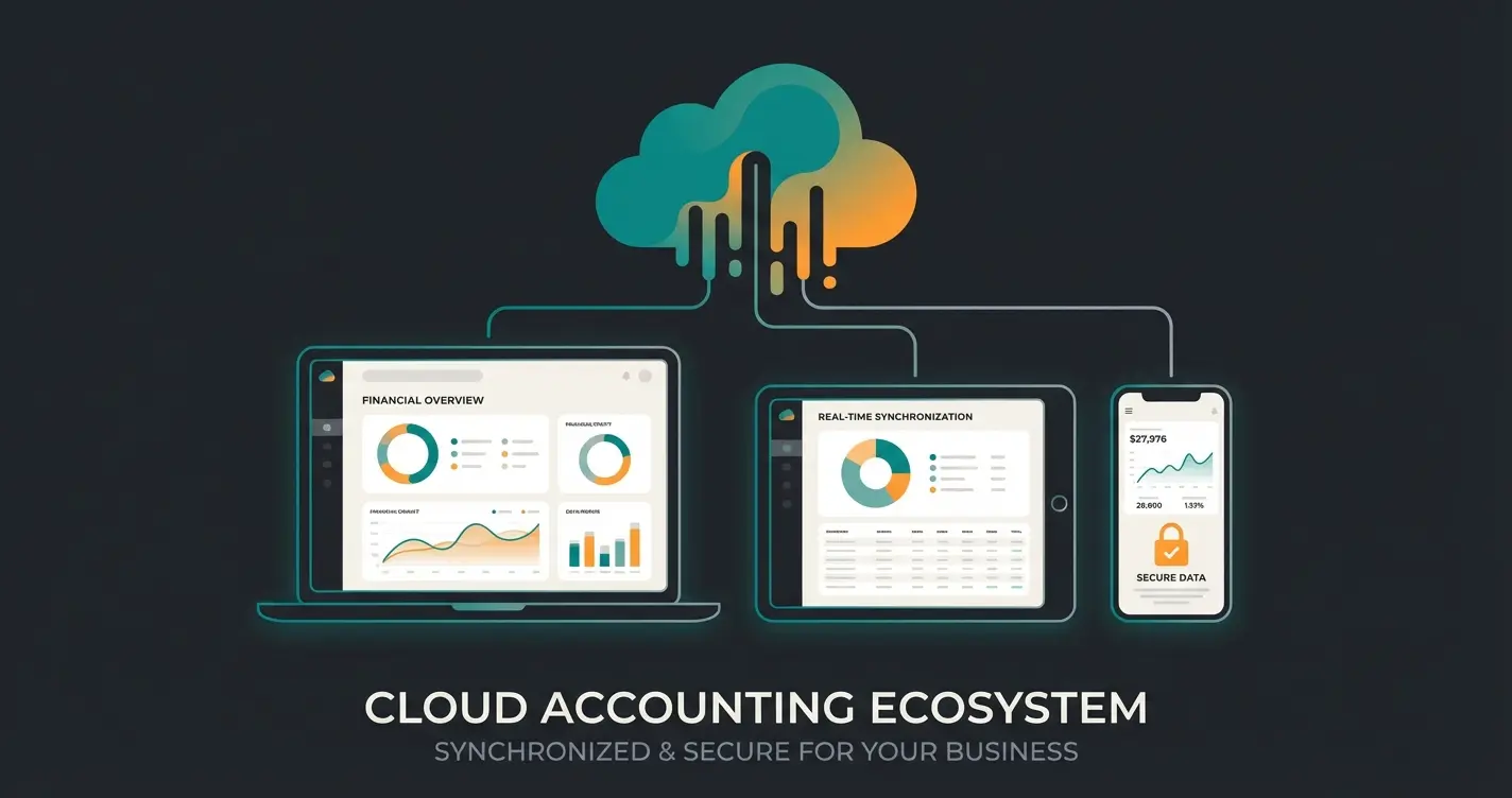 Cloud-basierte Buchhaltungssoftware auf verschiedenen Geräten