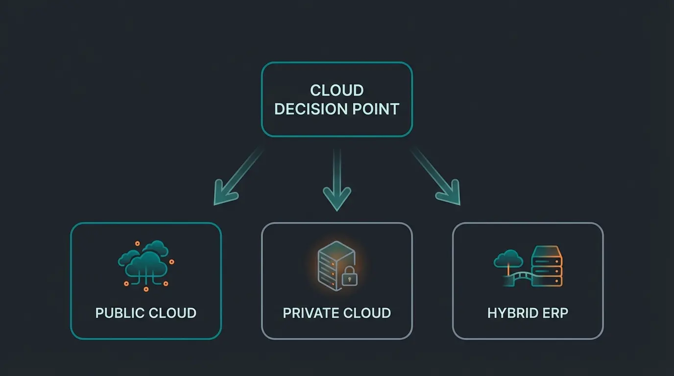 Cloud ERP Entscheidungsmatrix für Betriebsmodelle
