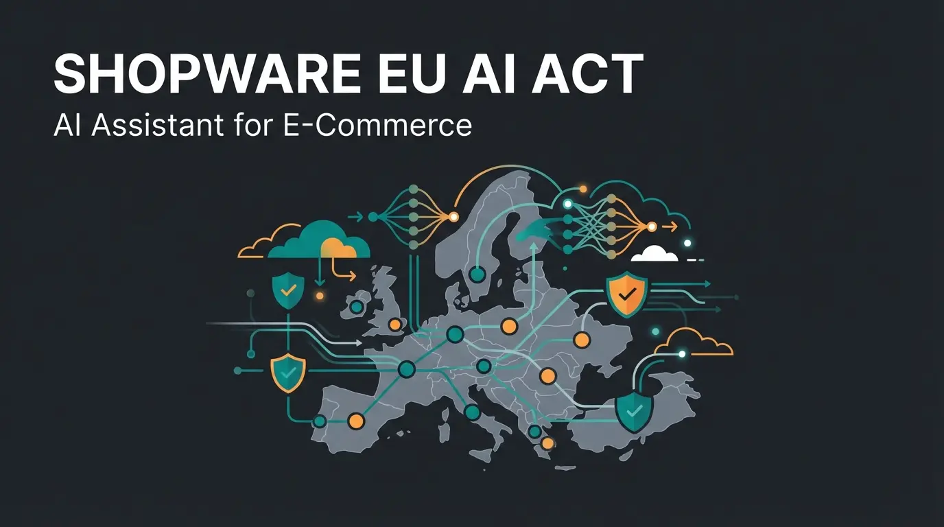 Adobe Commerce Cloud hosting infrastructure visualization with data sovereignty and AI elements