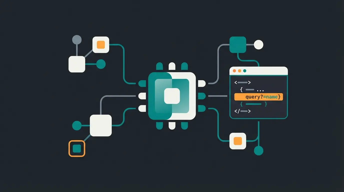 Code snippet visualization showing optimized GraphQL query for AI product consultation