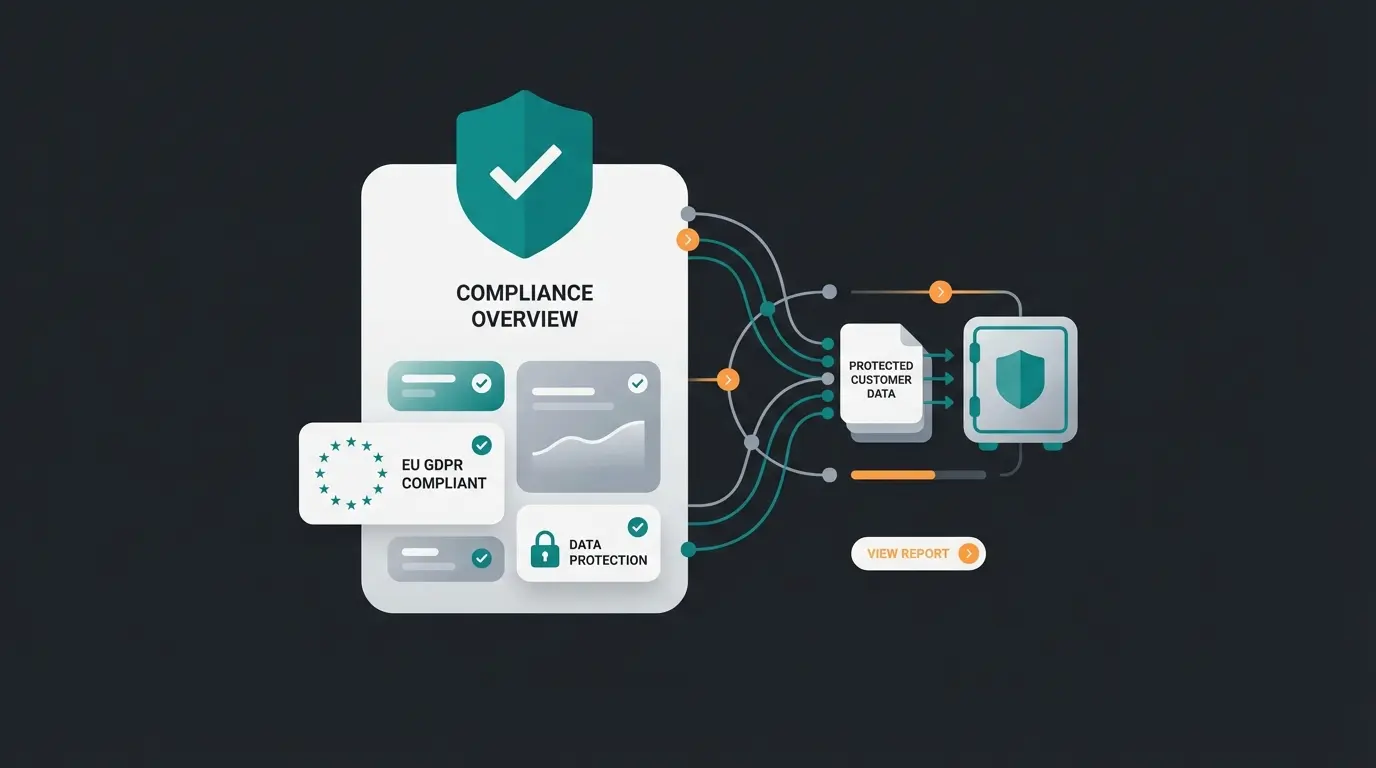 GDPR compliance dashboard showing cookie consent management interface