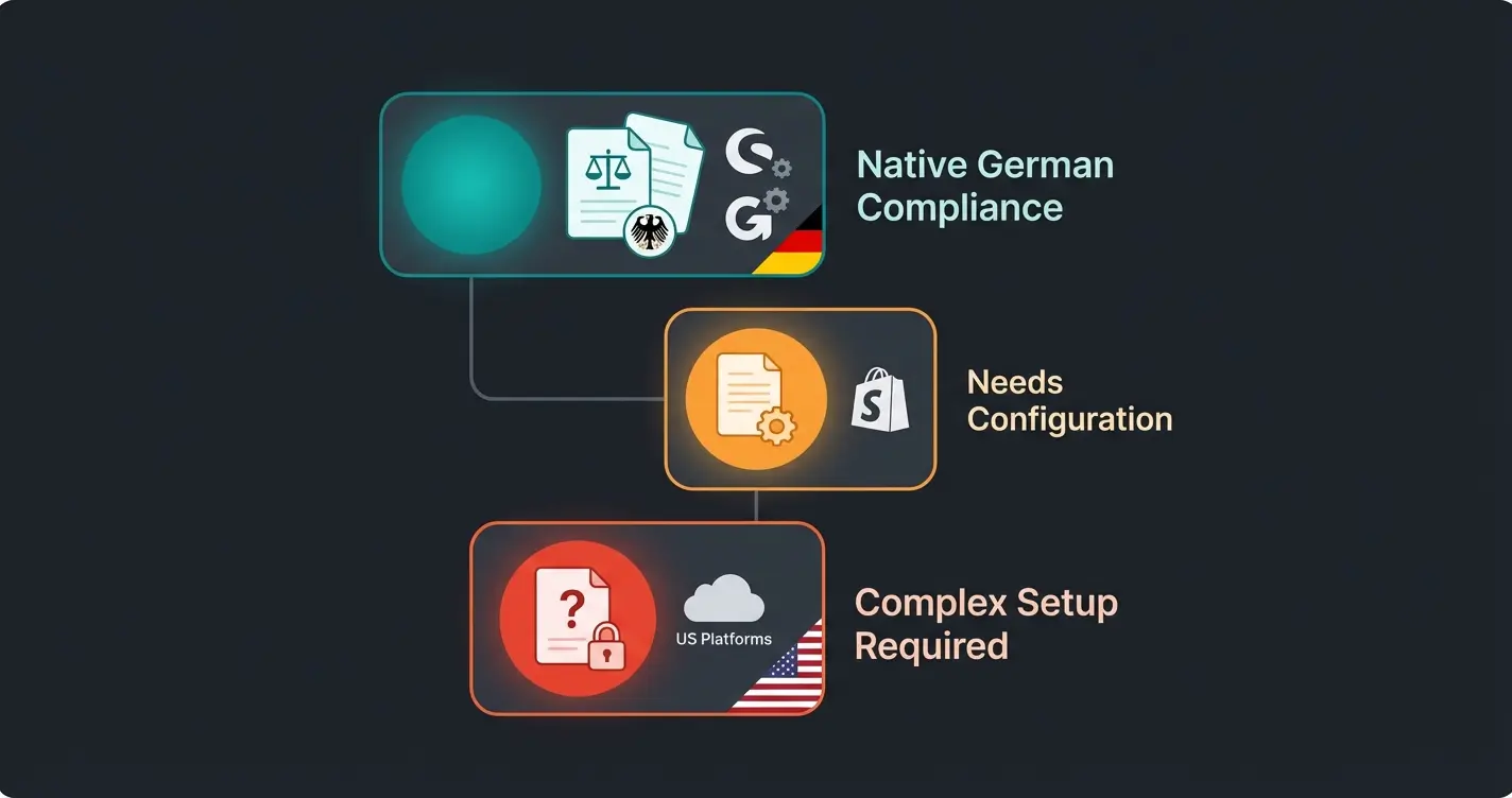 Rechtssicherheits-Ampel für WooCommerce Alternativen in Deutschland