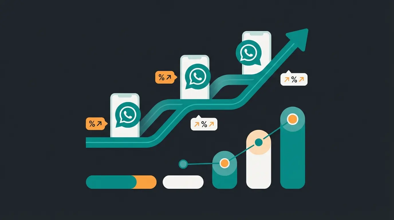 WhatsApp market penetration and conversational commerce growth visualization
