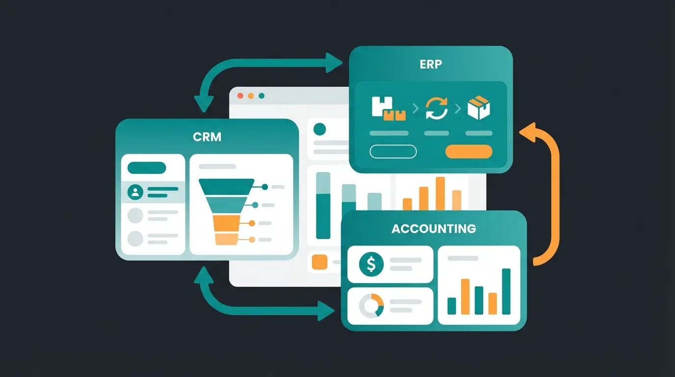 Weclapp dashboard interface showing CRM and ERP module integration