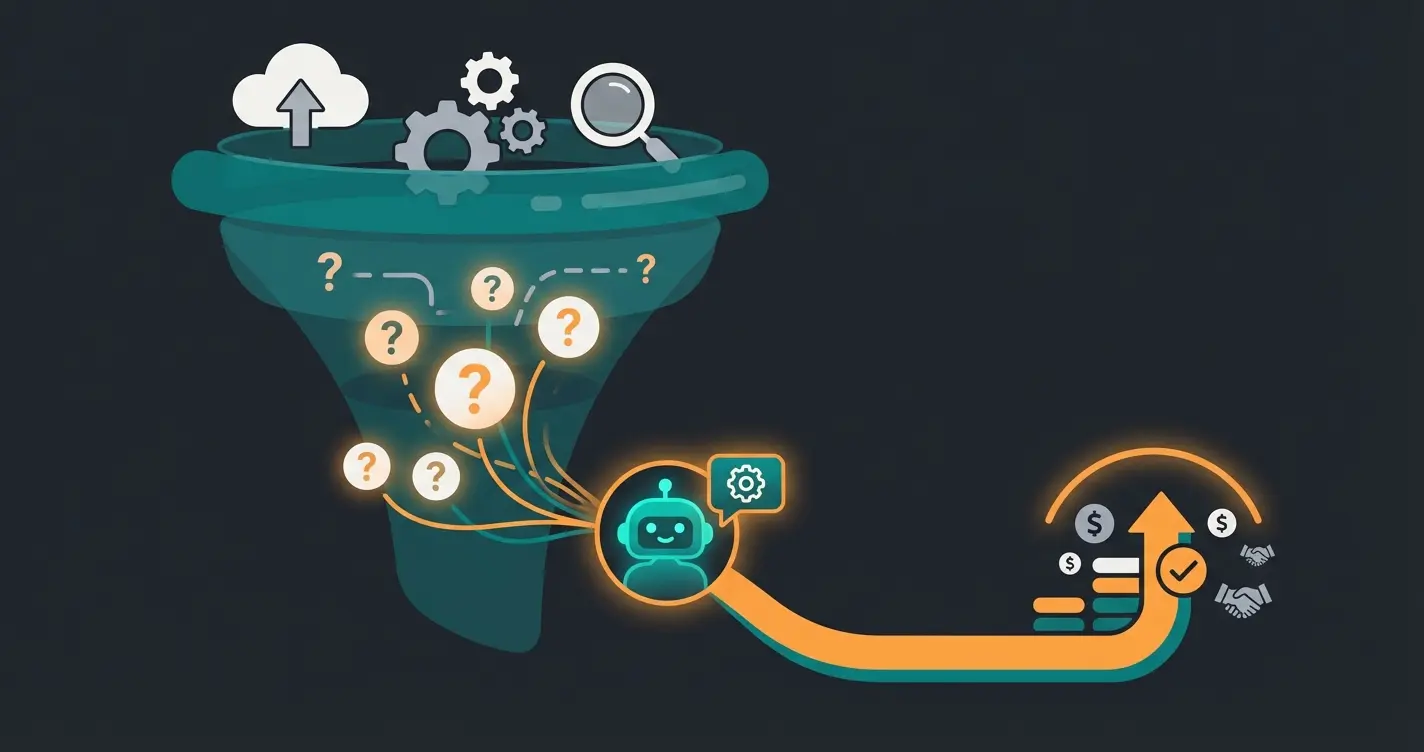 Visualization of customer journey with choice paralysis funnel showing drop-off points