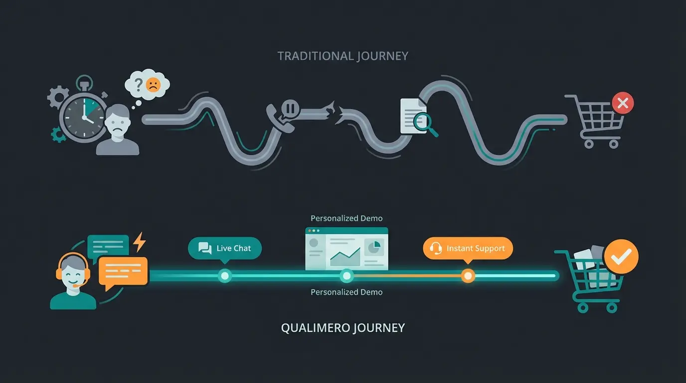 Visualisierung eines Kundengesprächs mit KI versus klassischem Ticketsystem