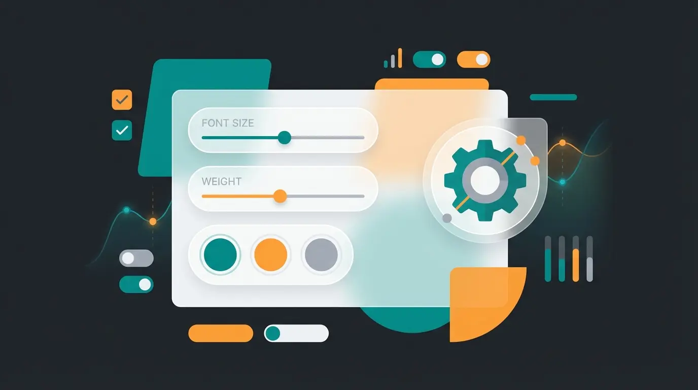 Shopware theme editor settings showing color and typography customization options