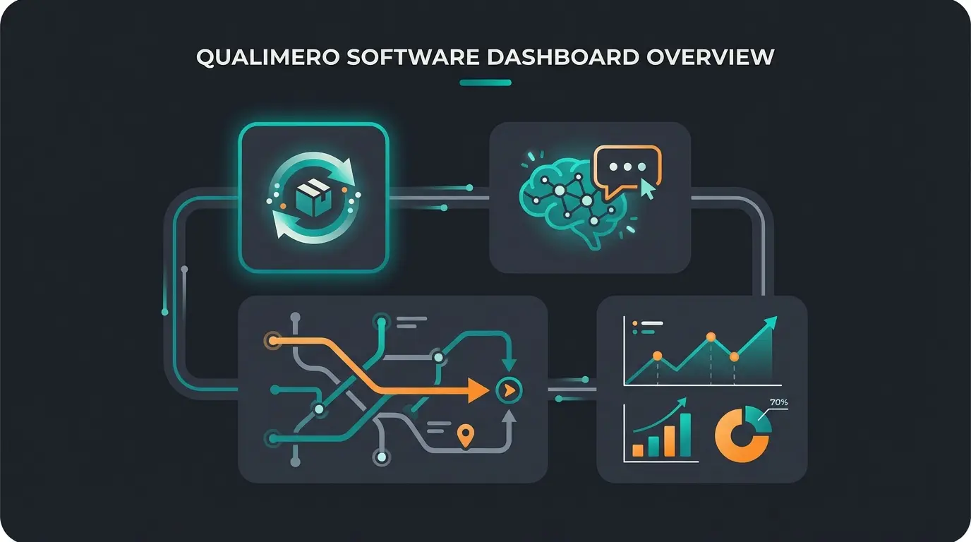 Modern order management software dashboard showing AI consultation integration