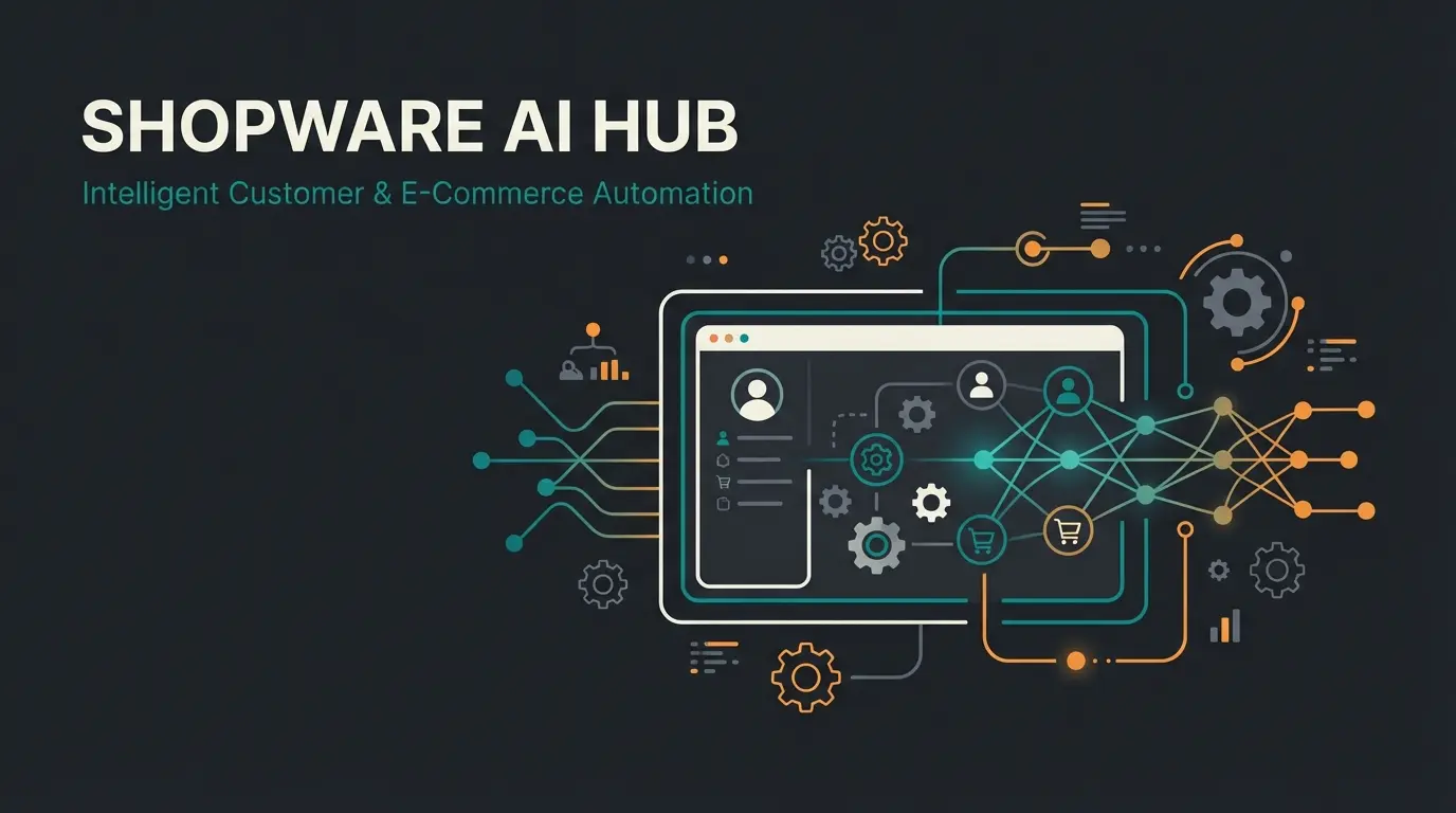 Shopware customer account dashboard transformation concept with AI integration elements