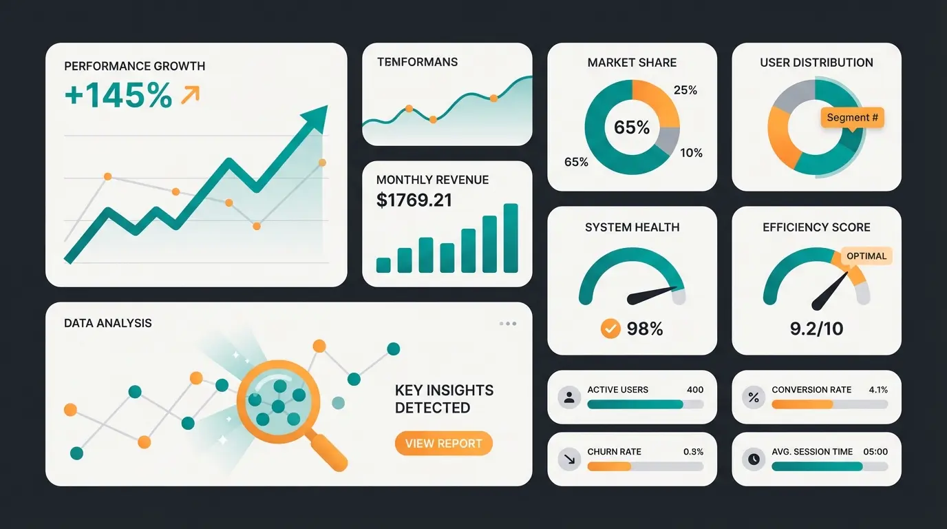 Performance-Monitoring-Dashboard mit verschiedenen Metriken