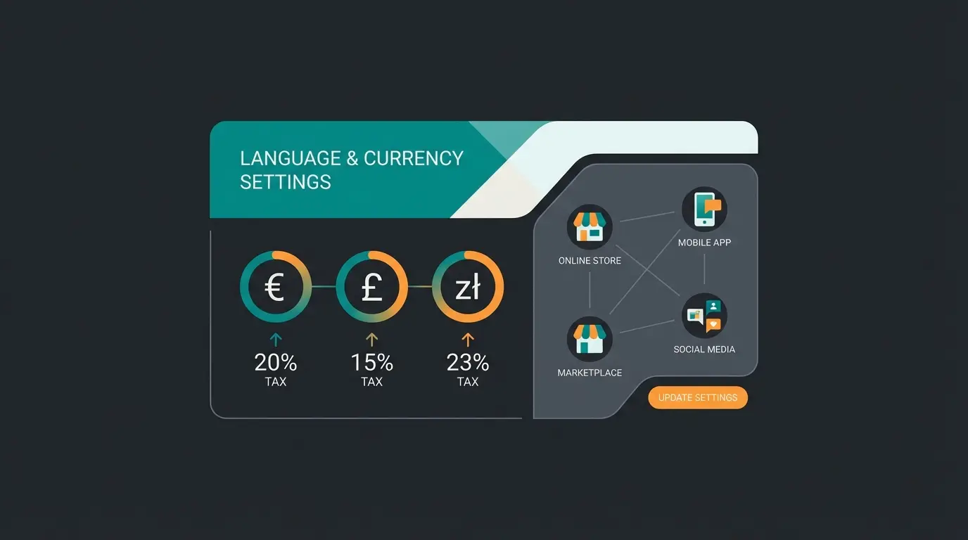 Shopware Backend-Konfiguration für mehrsprachige Verkaufskanäle und Steuerregeln