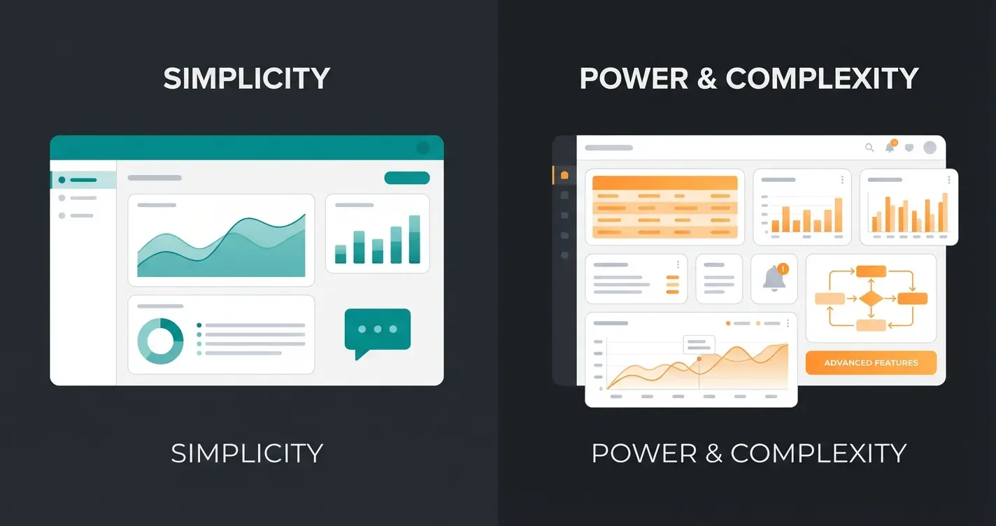 Vergleich der Benutzeroberflächen von Crisp und Intercom